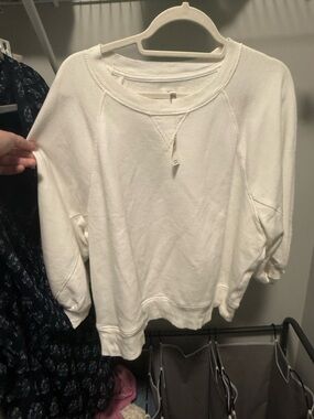 Aerie White Femme 3/4 Sleeve Sweatshirt